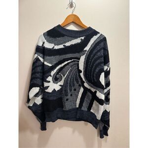 Vintage Sasson | Sweaters & Tops | Black & White Knit Pullover Sweater Size Larg